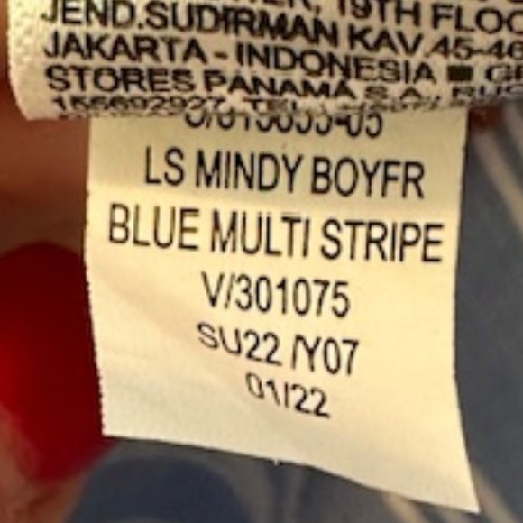 Women's NWT Old Navy Blue Striped Boyfriend Shirt XL- So CUTE! - Picture 7 of 9